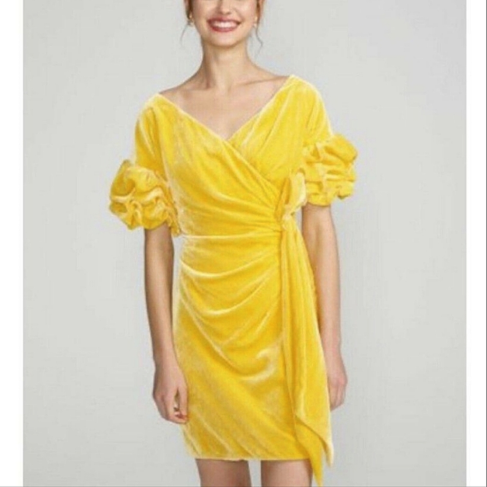 Marigold Velvet Ruched Cocktail Dress XS - Caroline Fame + Partners Free People